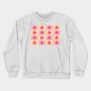 Retro sixties yellow and pink flower pattern Crewneck Sweatshirt